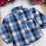 Camisa Flanelada Xadrez Junina Infantil James Azul