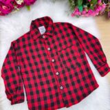 Camisa Flanelada Xadrez Junina Infantil Jason Vermelha