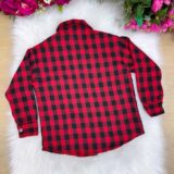 Camisa Flanelada Xadrez Junina Infantil Jason Vermelha