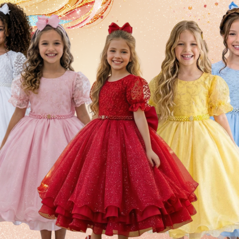 Vestido Infantil Bella Child Laize com Saiote