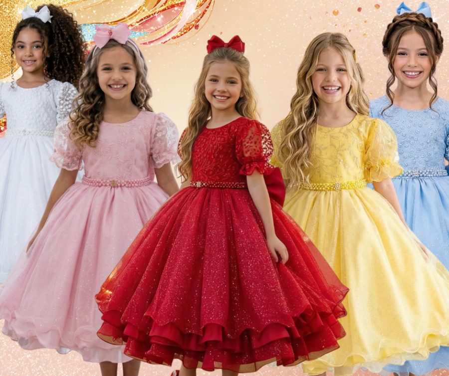Vestido Infantil Bella Child Laize com Saiote