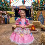 Vestido Junino Infantil Marie Quermesse de Luxo Pink