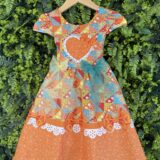 Vestido Junino Infantil Caipira São João Colorido Laranja
