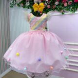 Vestido Infantil Temático Circo Candy Mini Miss Pompons