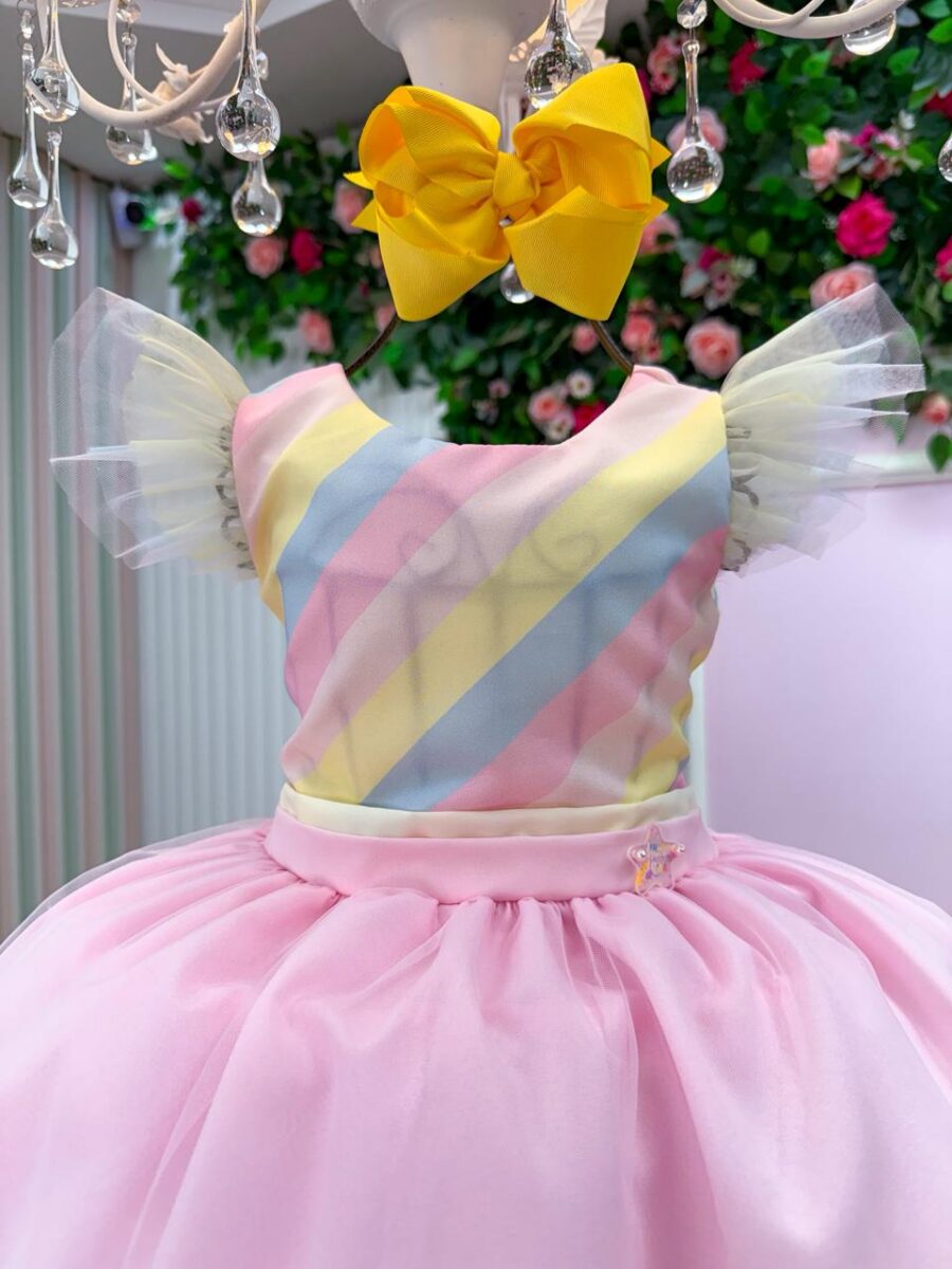 Vestido Infantil Temático Circo Candy Mini Miss Pompons
