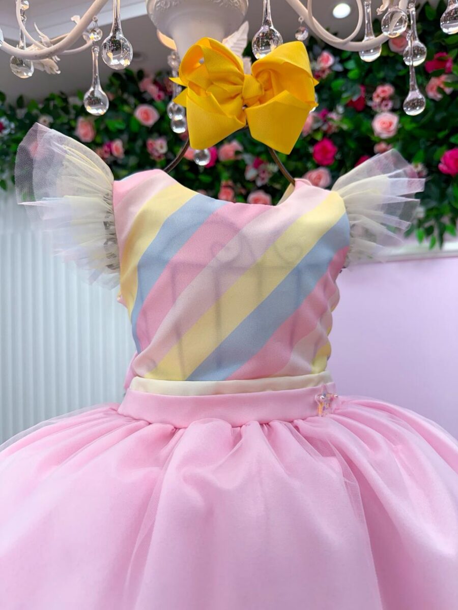 Vestido Infantil Temático Circo Candy Mini Miss Pompons