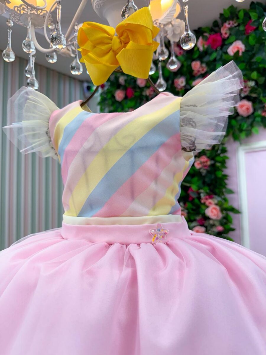 Vestido Infantil Temático Circo Candy Mini Miss Pompons