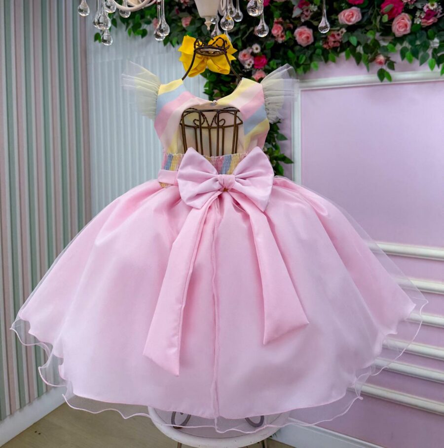 Vestido Infantil Temático Circo Candy Mini Miss Pompons
