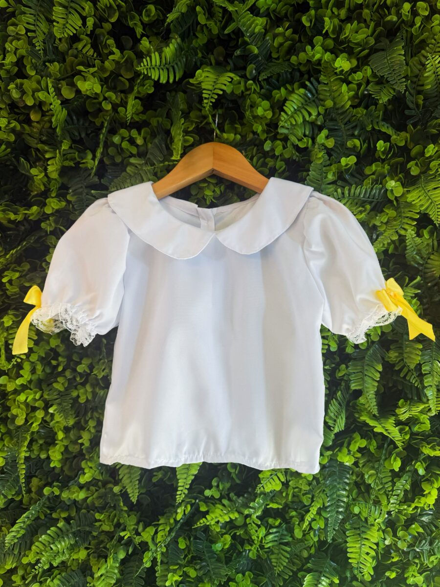 Conjunto Junino Infantil Blusa Branca Saia Xadrez Colorida