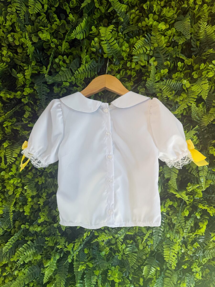 Conjunto Junino Infantil Blusa Branca Saia Xadrez Colorida