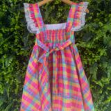 Conjunto Junino Infantil Blusa Branca Saia Xadrez Colorida