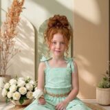 Vestido Infantil Blogueirinha Hermione Verde com Cinto