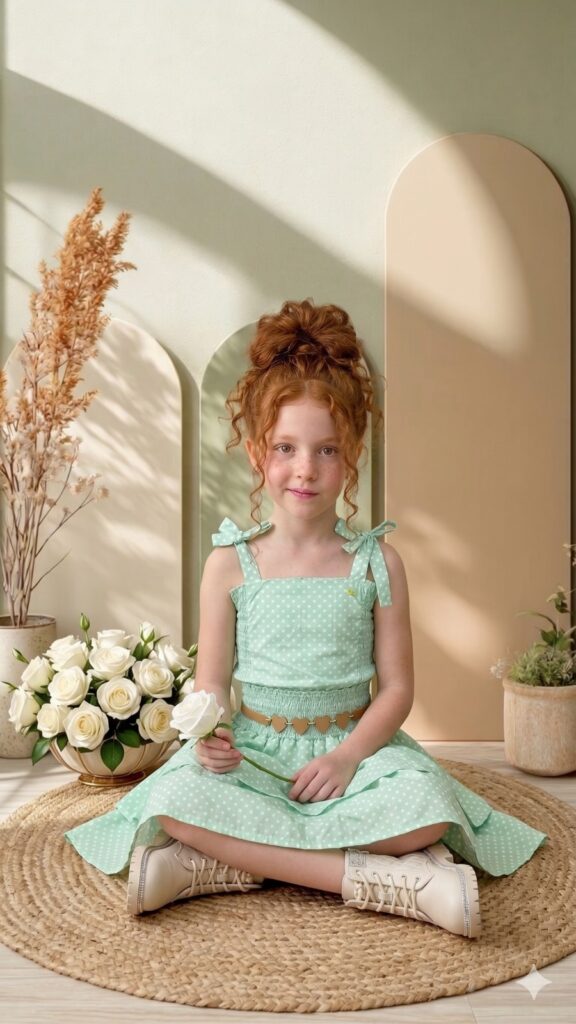 Vestido Infantil Blogueirinha Hermione Verde com Cinto