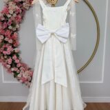 Vestido Infantil Longo Off White com Borboletas Festa