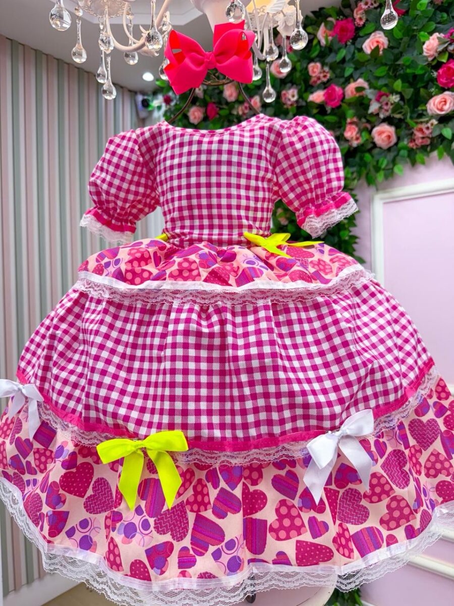 Vestido Junino Infantil Mimadine Viviane Pink