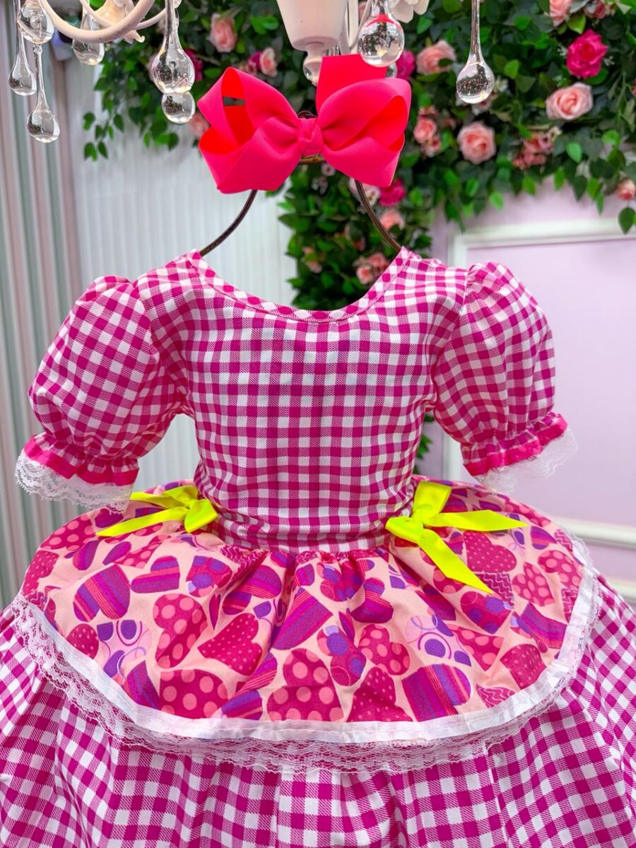 Vestido Junino Infantil Mimadine Viviane Pink