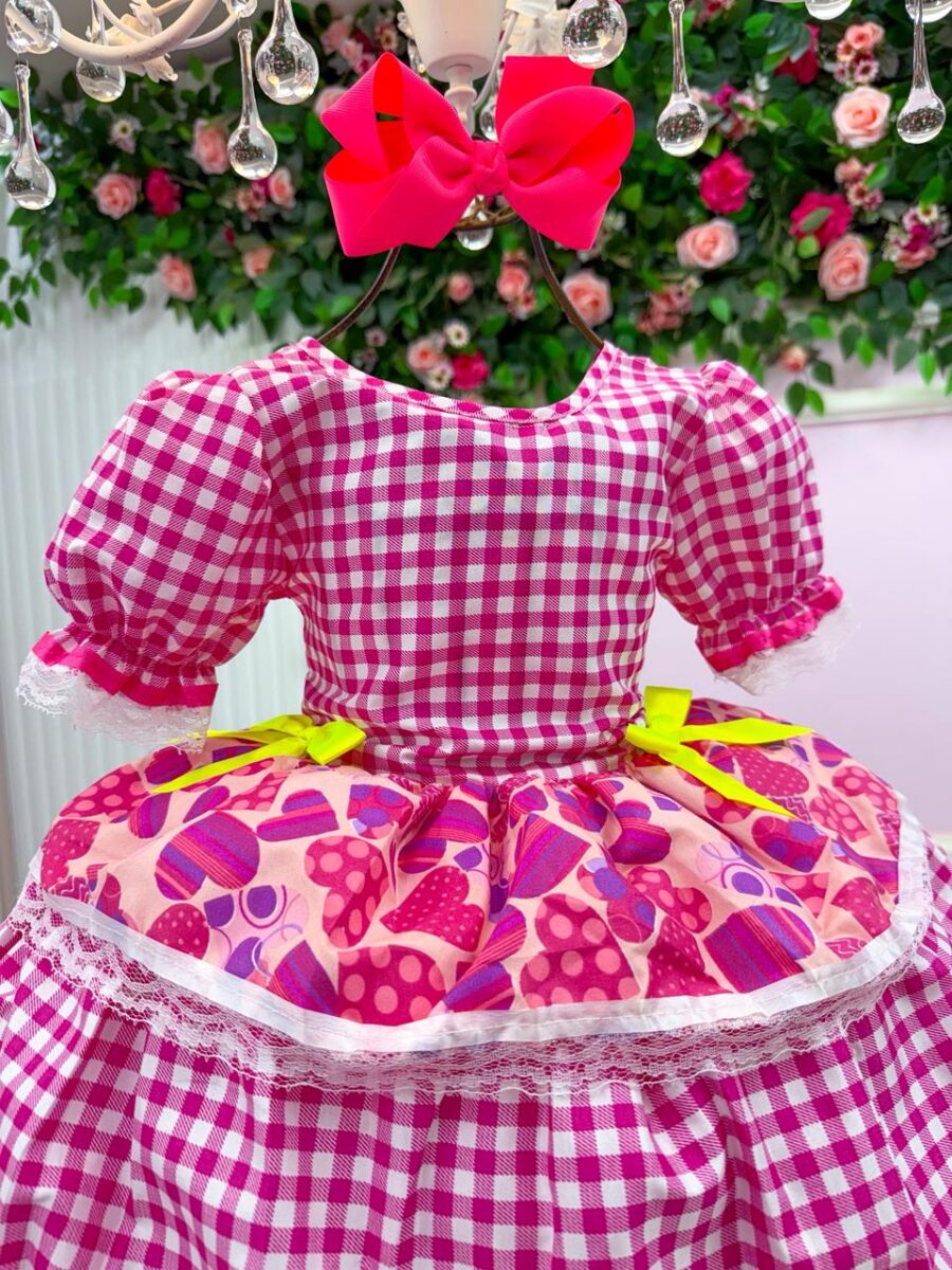 Vestido Junino Infantil Mimadine Viviane Pink