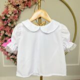 Conjunto Junino Meninas Blusa Branca e Saia Xadrez Colorida