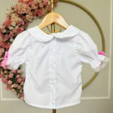 Conjunto Junino Meninas Blusa Branca e Saia Xadrez Colorida