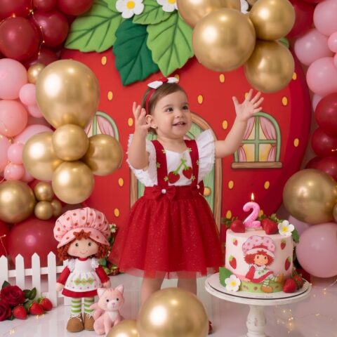 Romper Vestido Infantil Belli Moranguinho Vermelho