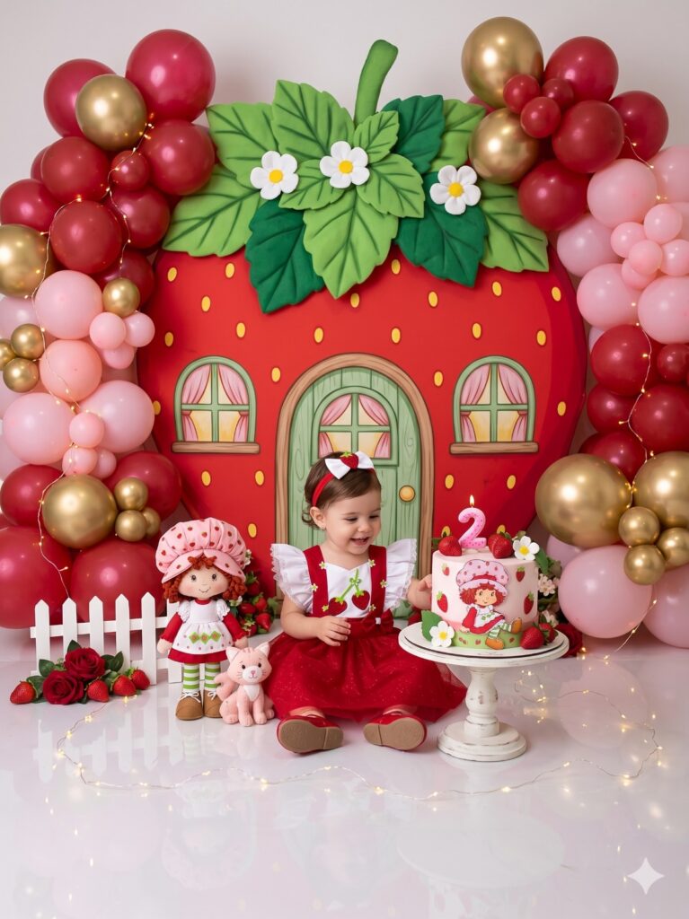 Romper Vestido Infantil Belli Moranguinho Vermelho