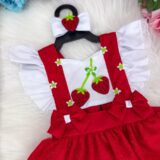 Romper Vestido Infantil Belli Moranguinho Vermelho