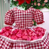 Vestido Junino Infantil Mimadine Viviane Vermelho