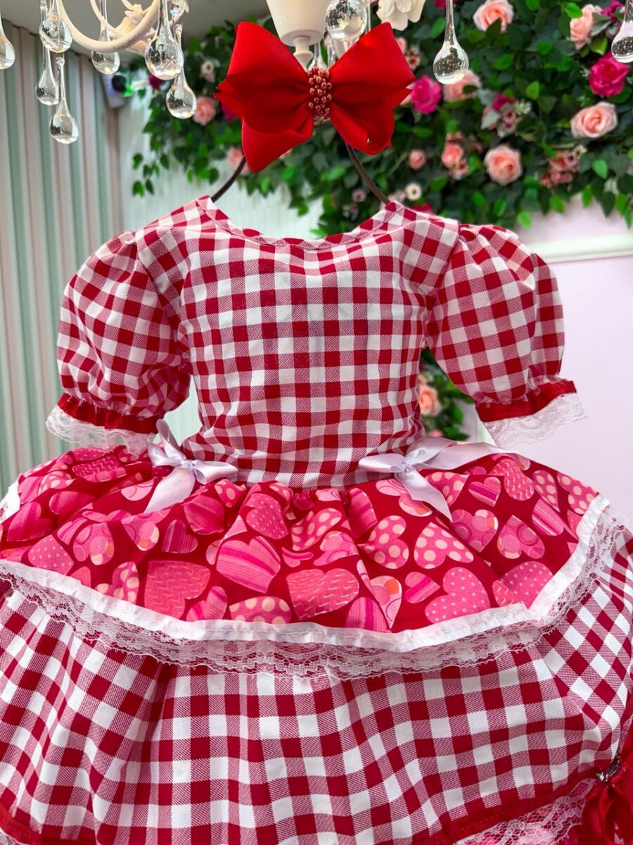 Vestido Junino Infantil Mimadine Viviane Vermelho