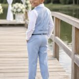 Conjunto Social Infantil Camisa Calça Colete Gravata Azul