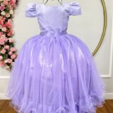 Vestido Infantil Lilás com Strass Casamento Festa 4 ao 18