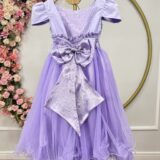 Vestido Infantil Lilás com Strass Casamento Festa 4 ao 18