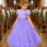 Vestido Infantil Lilás com Strass Casamento Festa 4 ao 18