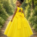 Vestido Infantil Longo Amarelo Daminha Formatura
