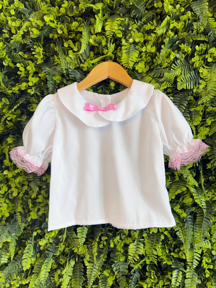 Conjunto Infantil Junino Salopete Xadrez Rosa e Azul