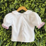 Conjunto Infantil Junino Salopete Xadrez Rosa e Azul