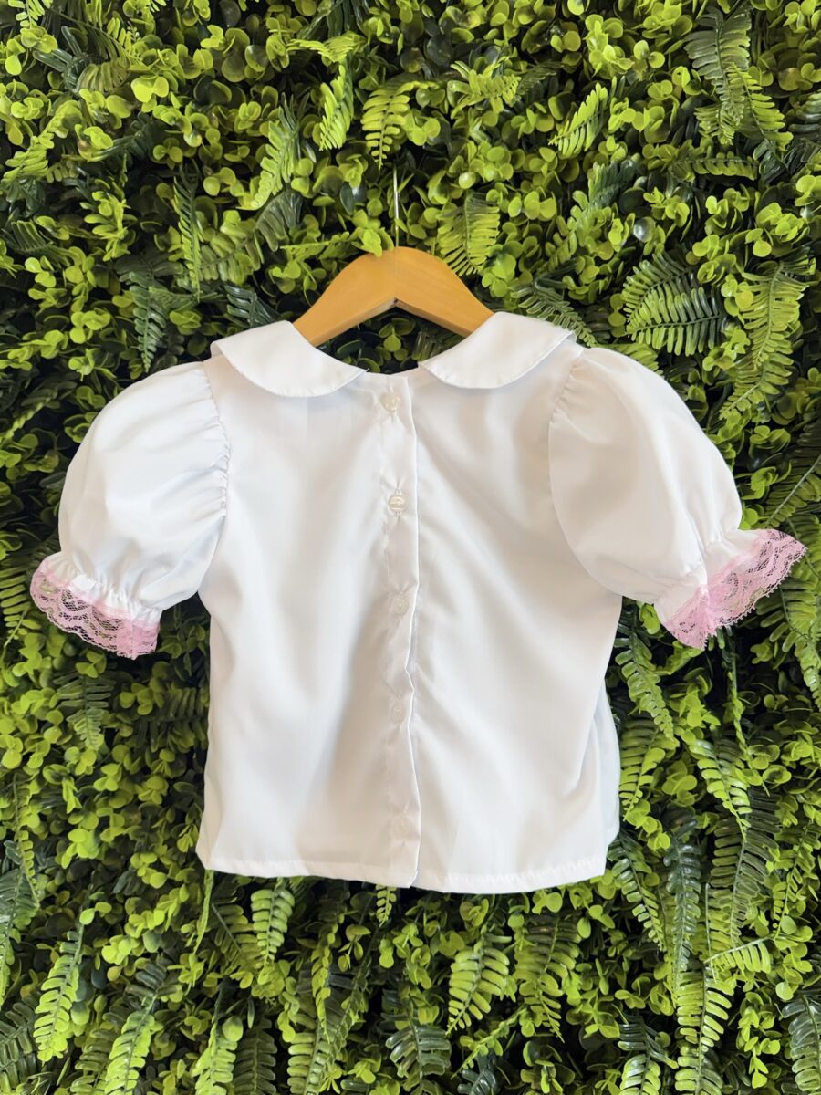 Conjunto Infantil Junino Salopete Xadrez Rosa e Azul