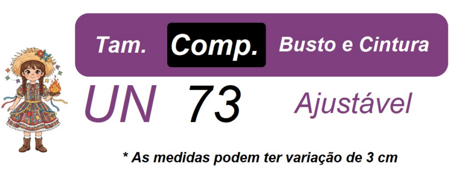 Avental Junino Caipira Adulto Arraiá Tamanho Único