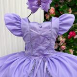 Vestido Infantil Mini Miss Longo Princesa Lilás