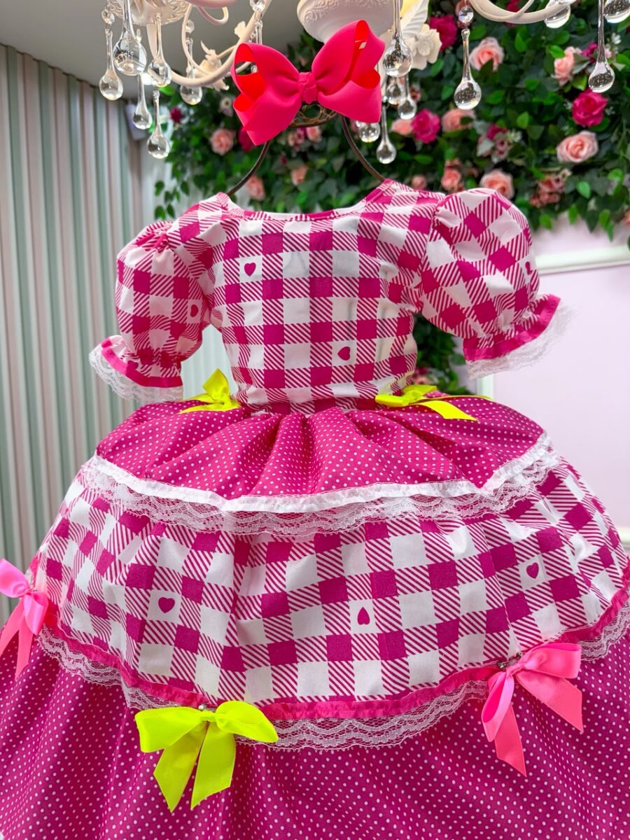 Vestido Junino Infantil Mimadine Beatriz Pink