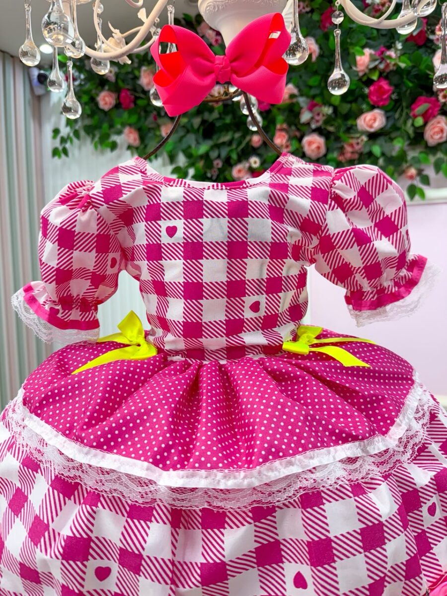 Vestido Junino Infantil Mimadine Beatriz Pink