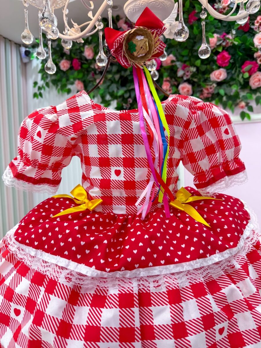 Vestido Junino Infantil Mimadine Beatriz Vermelho