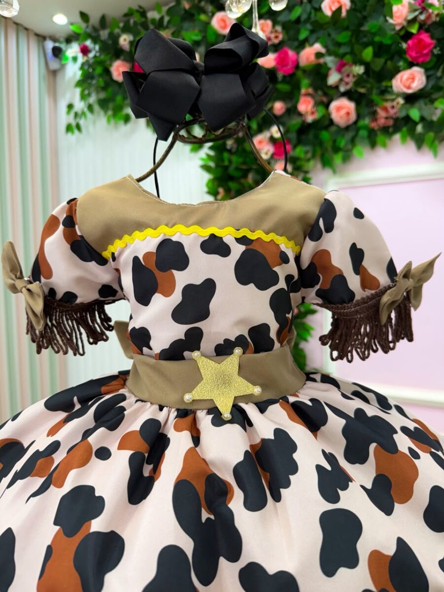 Vestido Infantil Fazendinha Vaquinha Doce Mimosa Country