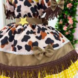 Vestido Infantil Fazendinha Vaquinha Doce Mimosa Country