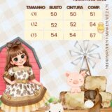 Vestido Infantil Fazendinha Vaquinha Doce Mimosa Country