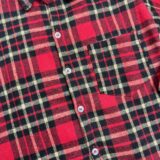Camisa Infantil Xadrez Flanelada Vermelha e Kaki Manga Longa