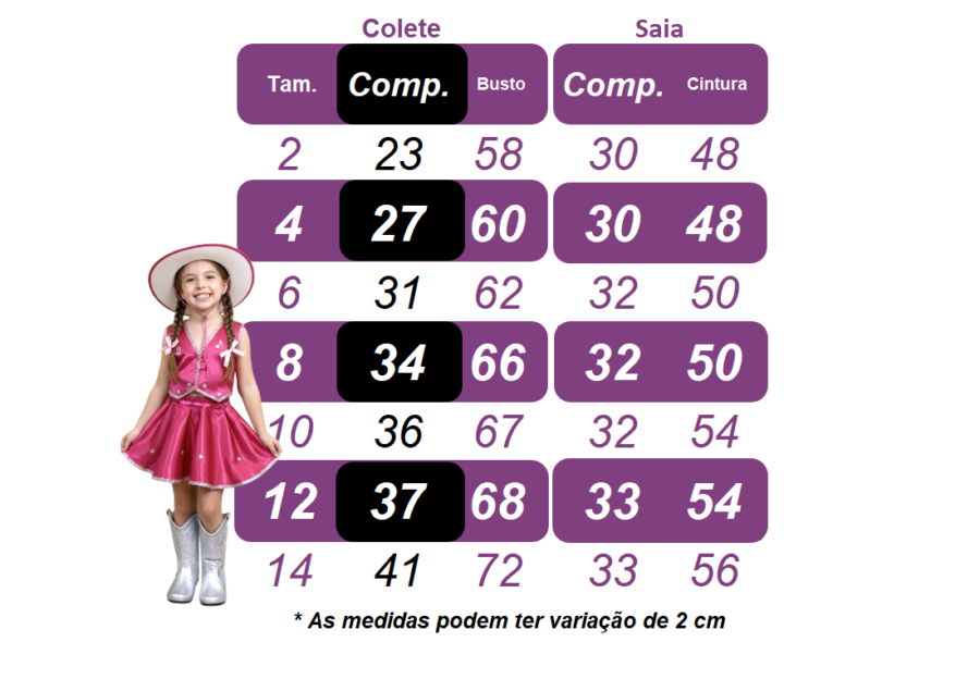Conjunto Junino Infantil Colete e Saia Xadrez Verde
