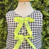 Conjunto Junino Infantil Colete e Saia Xadrez Verde