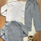 Conjunto Social Infantil Pajem Terno Cinza e Camisa Branca