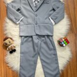 Conjunto Social Infantil Pajem Terno Cinza e Camisa Branca