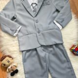Conjunto Social Infantil Pajem Terno Cinza e Camisa Branca